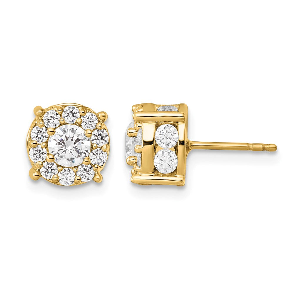 10k 2ct Lab Grown Diamond VS/SI+ G+ Comp Round Halo Post Earrings