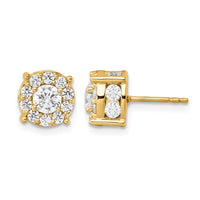 10k 2ct Lab Grown Diamond VS/SI+ G+ Comp Round Halo Post Earrings