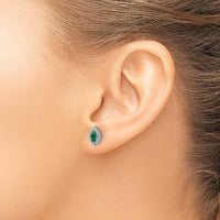 14kw 1/5ct Lab Grown Dia VS/SI+ G+ & Cr Emerald May Birthstone Earrings