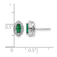 14kw 1/5ct Lab Grown Dia VS/SI+ G+ & Cr Emerald May Birthstone Earrings