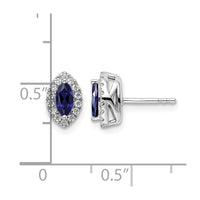 14kw 1/5ct Lab Grown Dia VS/SI+ G+ & Cr Sapphire Sept Birthstone Earrings