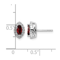 14kw 1/5ct Lab Grown Dia VS/SI+ G+ & Garnet Jan Birthstone Earrings