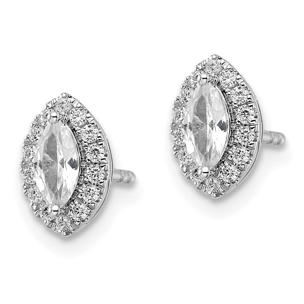 14kw 1/5ct Lab Grown Dia VS/SI+ G+ & Sapphire April Birthstone Earrings