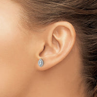 14kw 1/5ct Lab Grown Dia VS/SI+ G+ & Sapphire April Birthstone Earrings