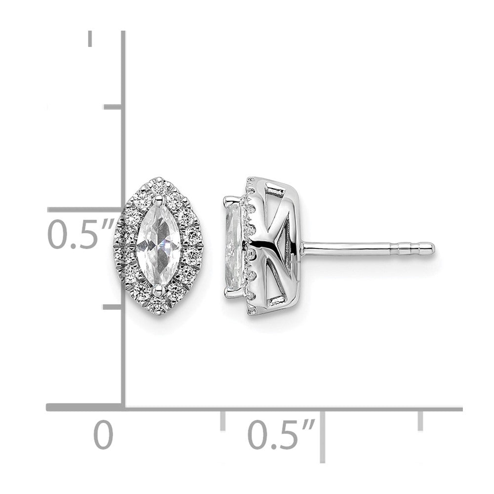 14kw 1/5ct Lab Grown Dia VS/SI+ G+ & Sapphire April Birthstone Earrings