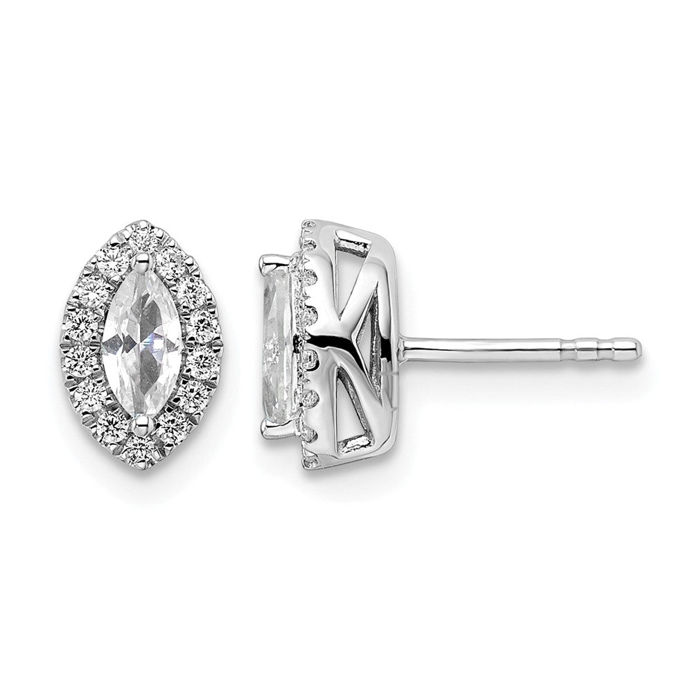 14kw 1/5ct Lab Grown Dia VS/SI+ G+ & Sapphire April Birthstone Earrings