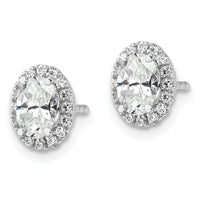 14k White Gold 1 1/5 ct Lab Grown Diamond VS/SI+ G+ Halo Stud Earrings