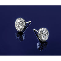 14k White Gold 1 1/5 ct Lab Grown Diamond VS/SI+ G+ Halo Stud Earrings