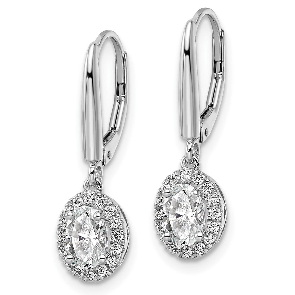 14kw 1 1/5ct Lab Grown Dia VS/SI+ G+ Comp Oval Drop Leverback Earrings