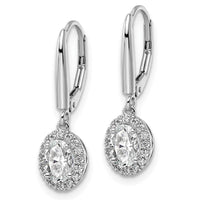 14kw 1 1/5ct Lab Grown Dia VS/SI+ G+ Comp Oval Drop Leverback Earrings