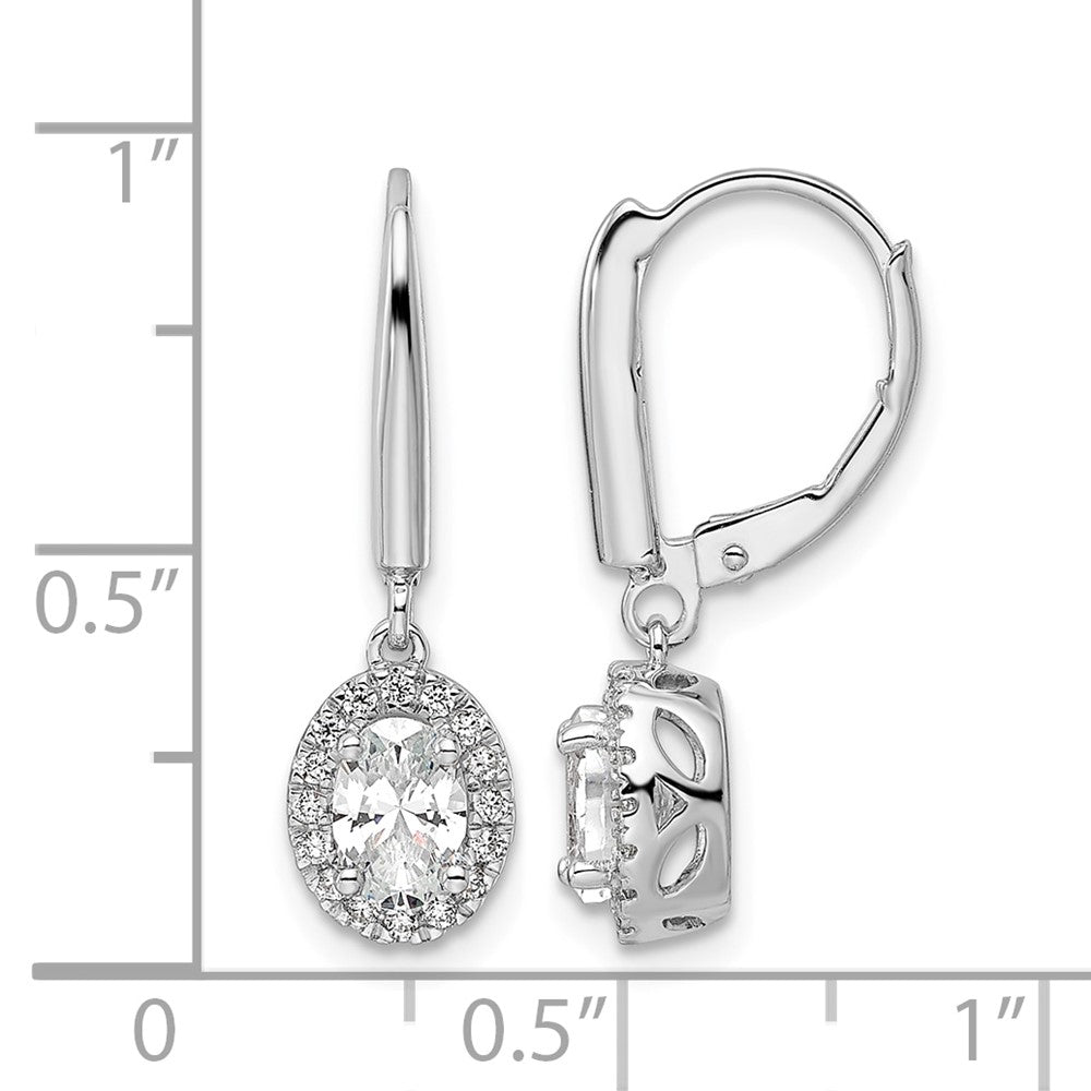 14kw 1 1/5ct Lab Grown Dia VS/SI+ G+ Comp Oval Drop Leverback Earrings