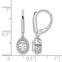 14kw 1 1/5ct Lab Grown Dia VS/SI+ G+ Comp Oval Drop Leverback Earrings