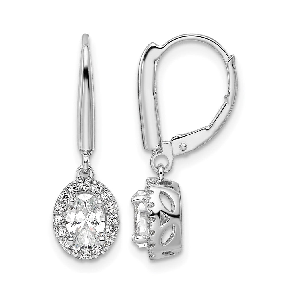 14kw 1 1/5ct Lab Grown Dia VS/SI+ G+ Comp Oval Drop Leverback Earrings