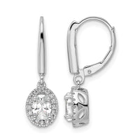 14kw 1 1/5ct Lab Grown Dia VS/SI+ G+ Comp Oval Drop Leverback Earrings
