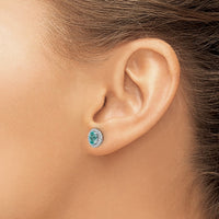 14kw 1/10 ct Lab Grown Dia VS/SI+ G+ & Cr Paraiba Post Earrings