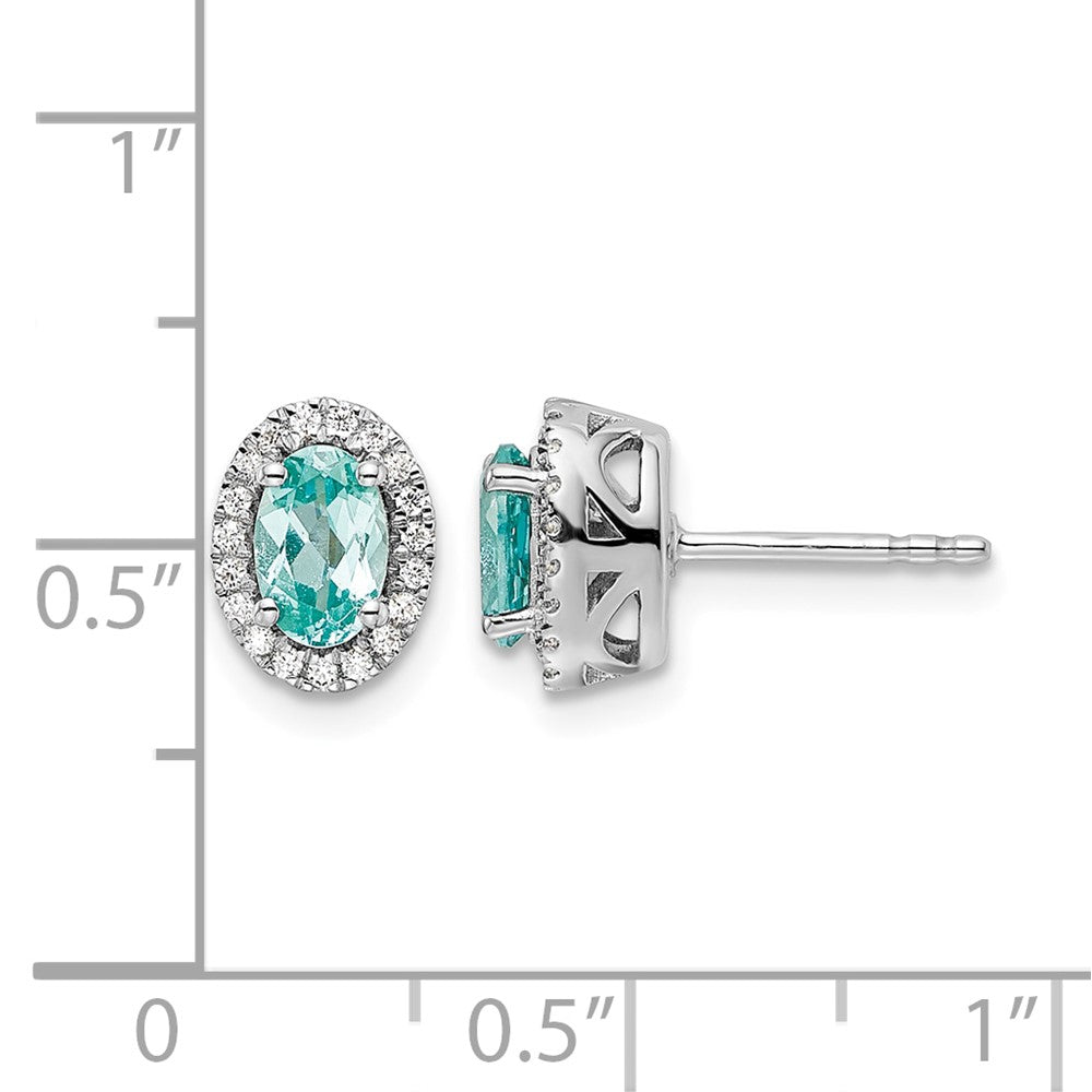 14kw 1/10 ct Lab Grown Dia VS/SI+ G+ & Cr Paraiba Post Earrings