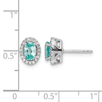 14kw 1/10 ct Lab Grown Dia VS/SI+ G+ & Cr Paraiba Post Earrings