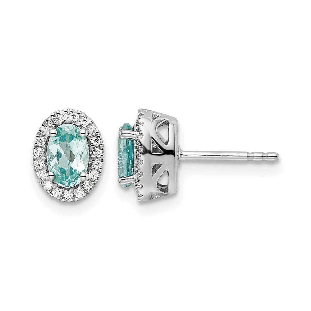 14kw 1/10 ct Lab Grown Dia VS/SI+ G+ & Cr Paraiba Post Earrings