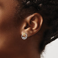 14ktt 1/4ct Lab Grown Dia VS/SI+ G+ Comp Triangle Earrings w/Dangle Jackets