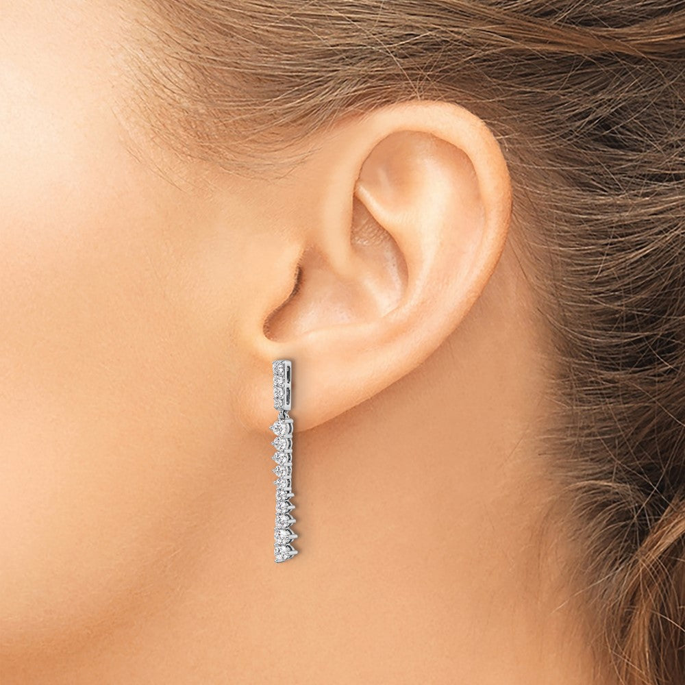 14kw 1ct Lab Grown Diamond VS/SI+ G+ Comp Dangle Post Earrings