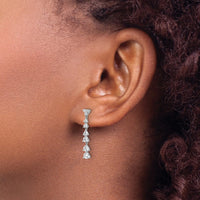 14kw 1ct Lab Grown Diamond VS/SI+ G+ Comp Dangle Post Earrings