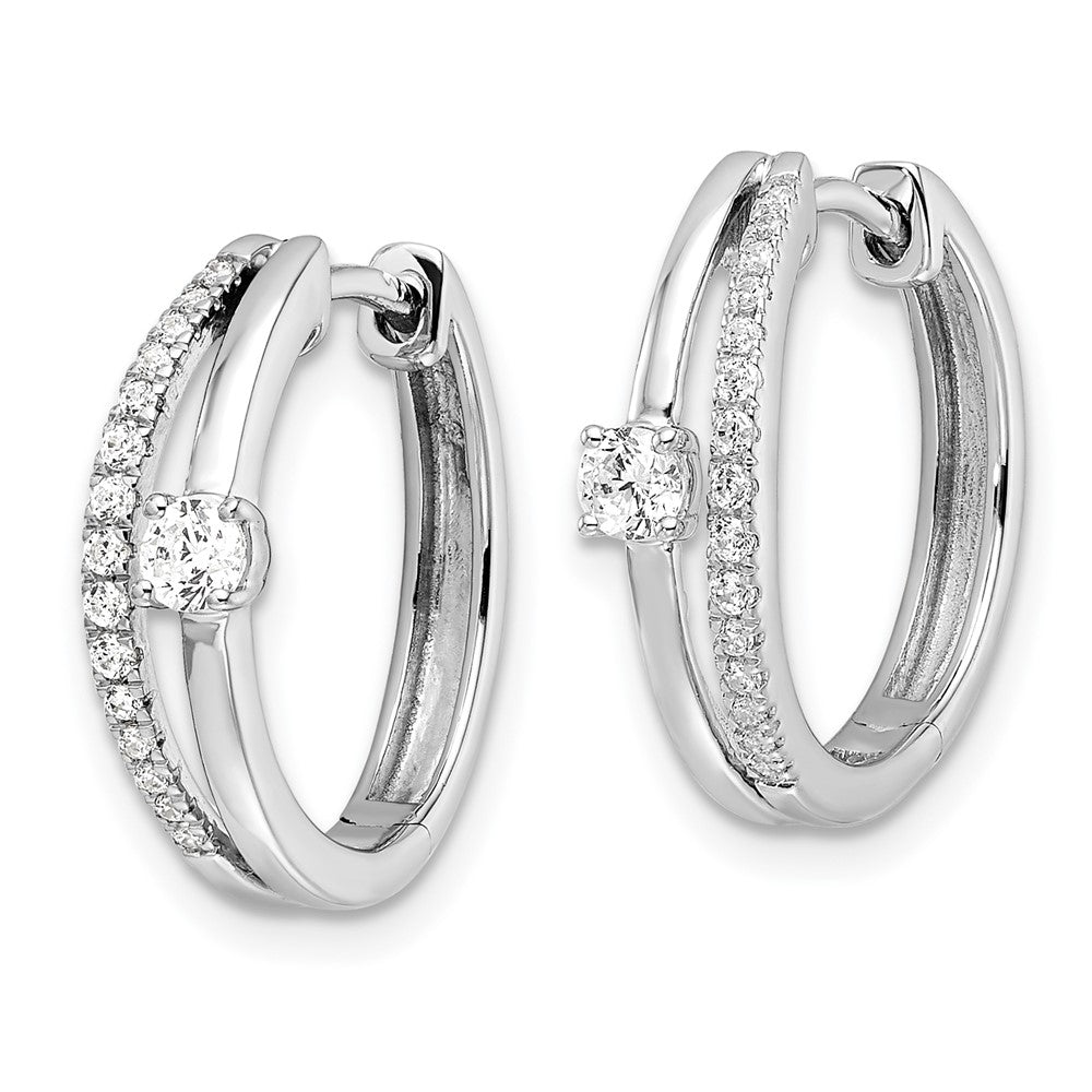 14kw 3/8ct Lab Grown Dia VS/SI+ G+ Comp Fashion Hinged Hoop Earrings