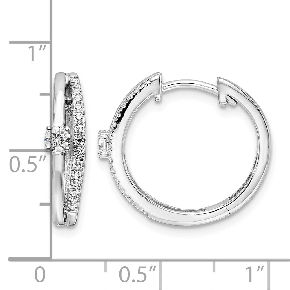 14kw 3/8ct Lab Grown Dia VS/SI+ G+ Comp Fashion Hinged Hoop Earrings