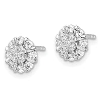 14k White Gold 1/2 ct Lab Grown Diamond VS/SI+ G+ Comp Halo Post Earrings