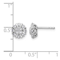 14k White Gold 1/2 ct Lab Grown Diamond VS/SI+ G+ Comp Halo Post Earrings