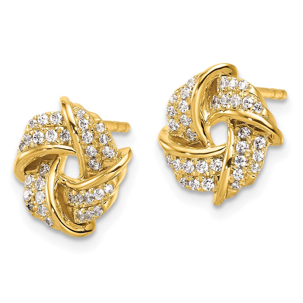 14k 1/3 ct Lab Grown Diamond VS/SI+ G+ Love Knot Post Earrings