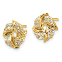 14k 1/3 ct Lab Grown Diamond VS/SI+ G+ Love Knot Post Earrings