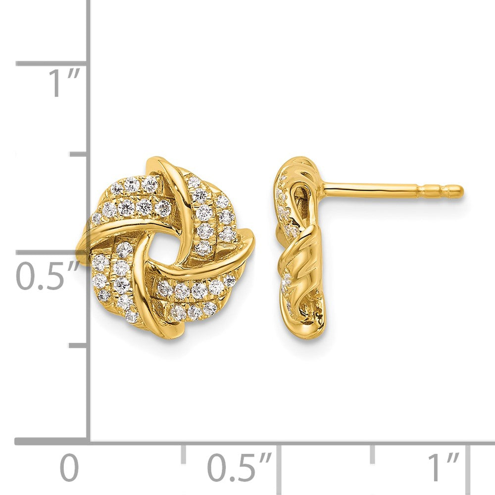 14k 1/3 ct Lab Grown Diamond VS/SI+ G+ Love Knot Post Earrings