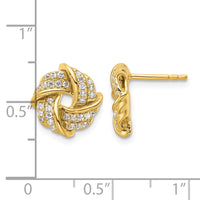 14k 1/3 ct Lab Grown Diamond VS/SI+ G+ Love Knot Post Earrings