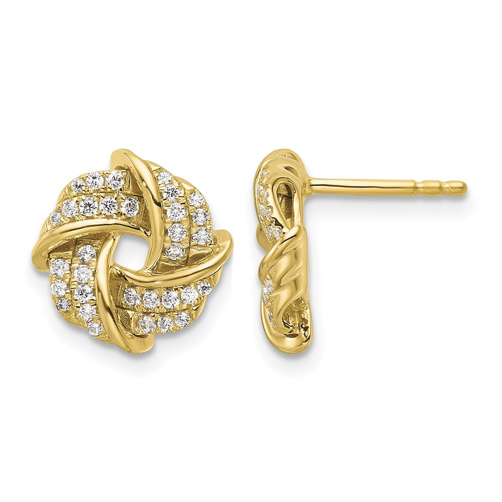 14k 1/3 ct Lab Grown Diamond VS/SI+ G+ Love Knot Post Earrings