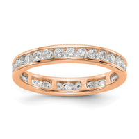 14kr 1ct Lab Grown Diamond VS/SI+ G+ Comp Channel Set Eternity Band