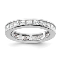 14k White Gold 2ct Lab Grown Diamond VS+ F+ Princess Comp Eternity Band