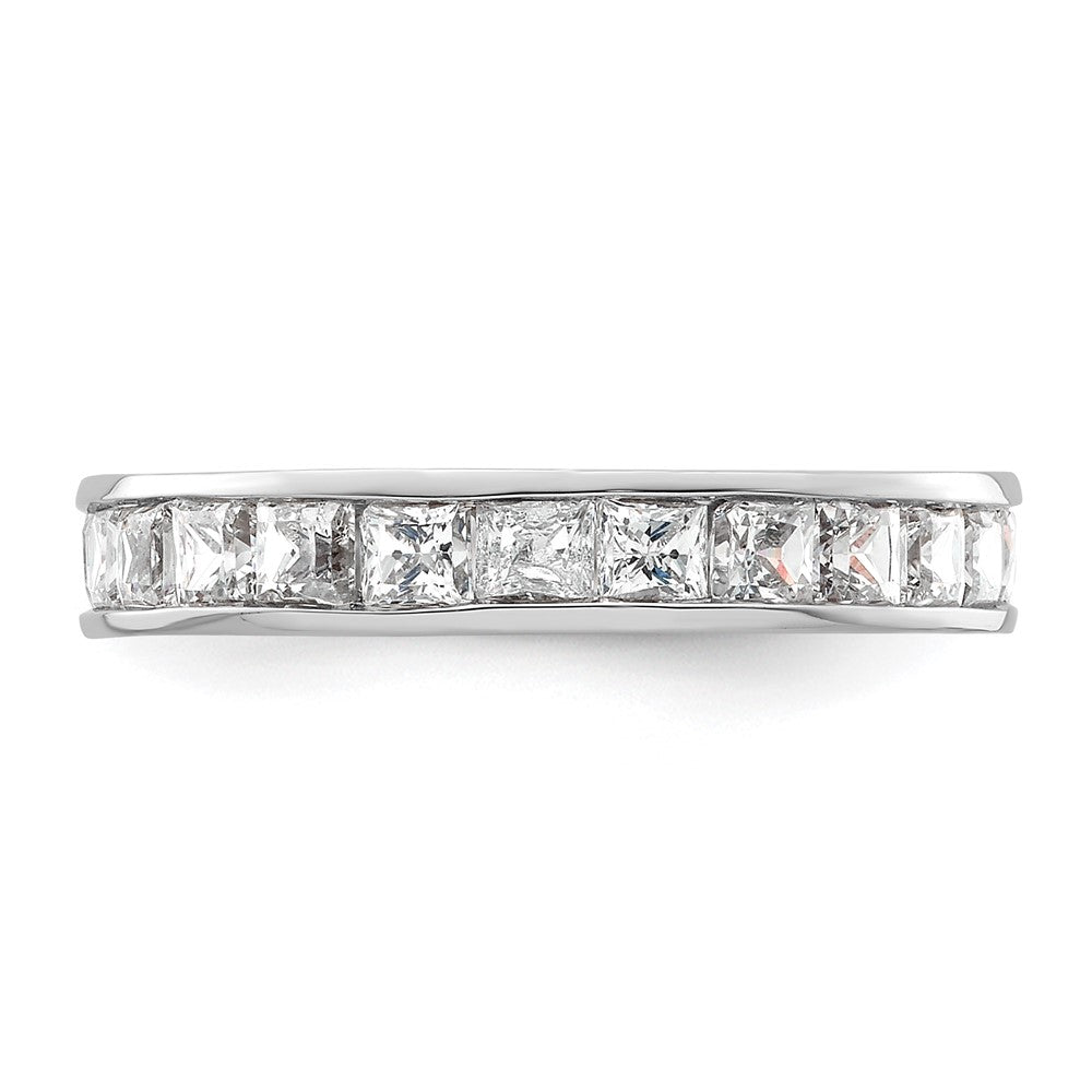 14k White Gold 2ct Lab Grown Diamond VS+ F+ Princess Comp Eternity Band