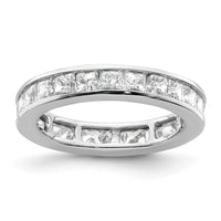 14k White Gold 2ct Lab Grown Diamond VS+ F+ Princess Comp Eternity Band