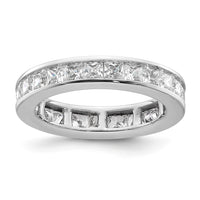 14k White Gold 2ct Lab Grown Diamond VS+ F+ Princess Comp Eternity Band