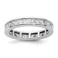 14k White Gold 2ct Lab Grown Diamond VS+ F+ Princess Comp Eternity Band