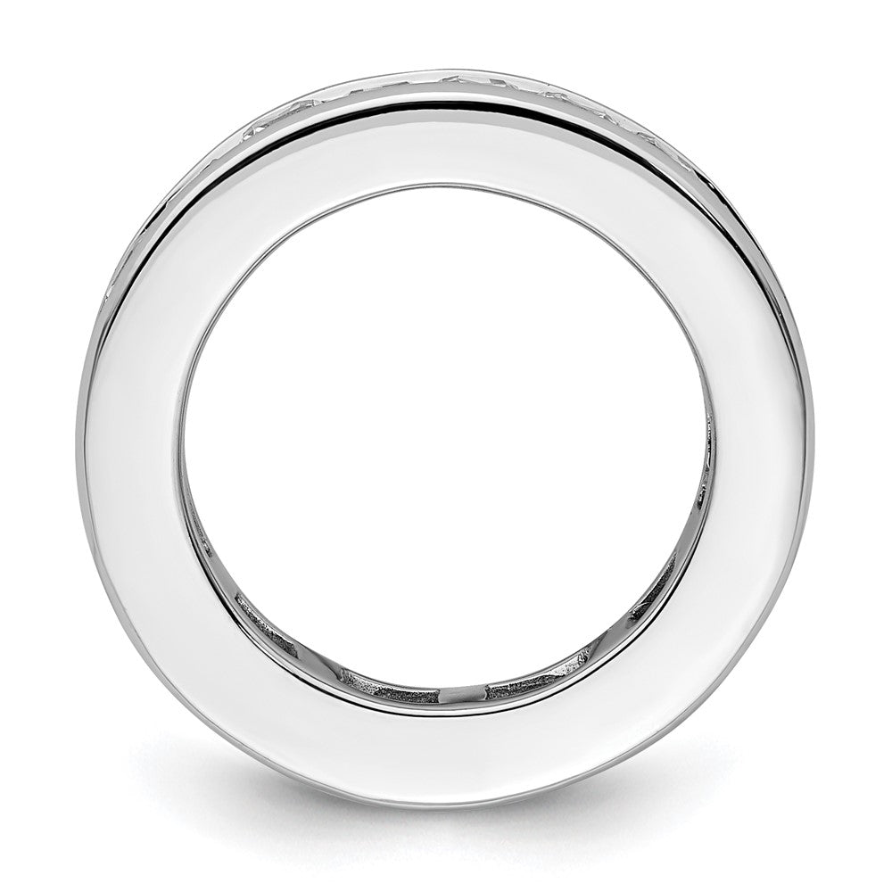 14k White Gold 3ct Lab Grown Diamond VS+ F+ Princess Comp Eternity Band