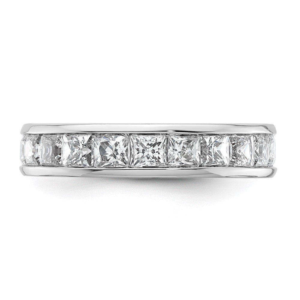 14k White Gold 3ct Lab Grown Diamond VS+ F+ Princess Comp Eternity Band