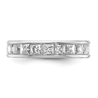 14k White Gold 3ct Lab Grown Diamond VS+ F+ Princess Comp Eternity Band