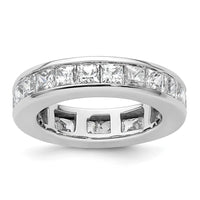 14k White Gold 3ct Lab Grown Diamond VS+ F+ Princess Comp Eternity Band
