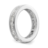 14k White Gold 3ct Lab Grown Diamond VS+ F+ Princess Comp Eternity Band