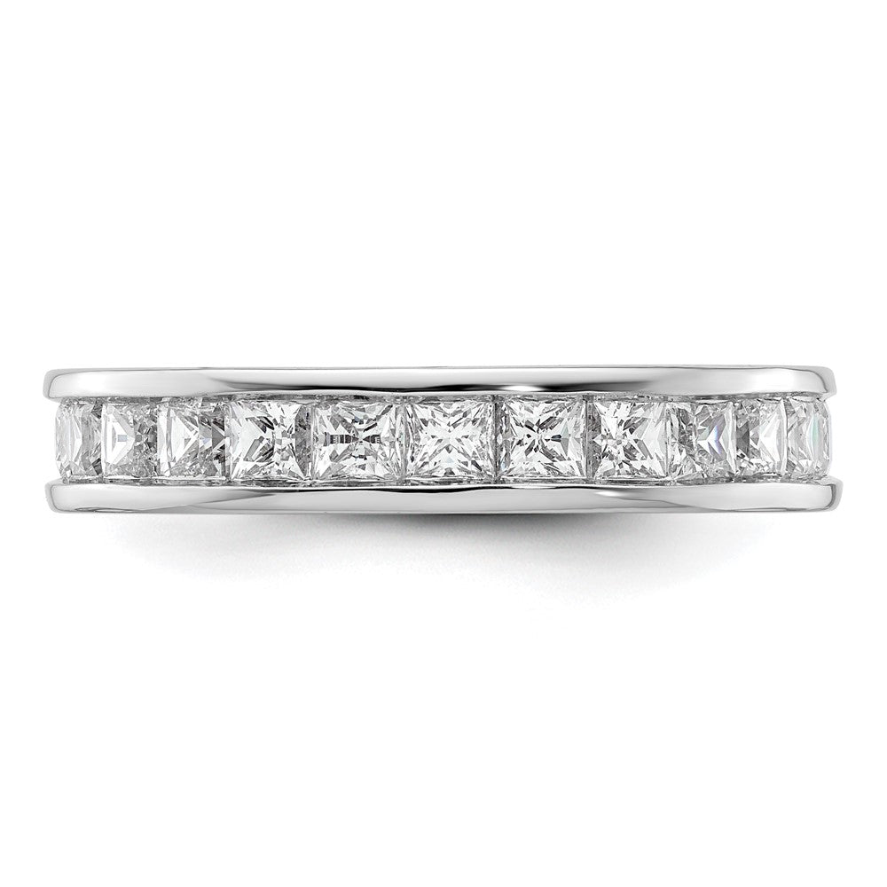14k White Gold 3ct Lab Grown Diamond VS+ F+ Princess Comp Eternity Band