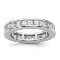 14k White Gold 3ct Lab Grown Diamond VS+ F+ Princess Comp Eternity Band