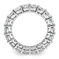 14k White Gold 3 5/8ct Lab Grown Dia VS/SI+ G+ Cushion Comp Eternity Band