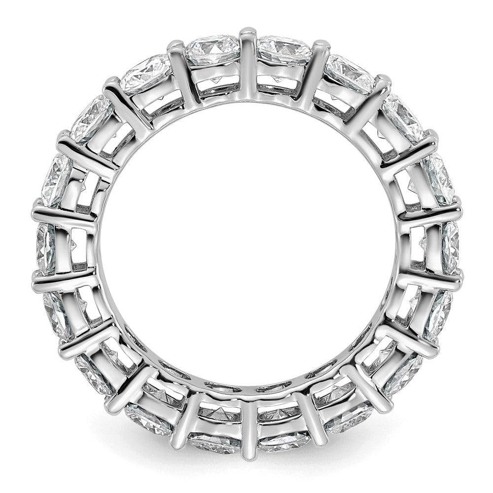 14k White Gold 3 5/8ct Lab Grown Dia VS/SI+ G+ Cushion Comp Eternity Band