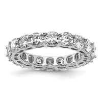 14k White Gold 3 5/8ct Lab Grown Dia VS/SI+ G+ Cushion Comp Eternity Band
